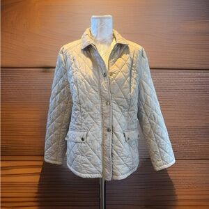 Charter Club Cream Quilted Puffer Jacket